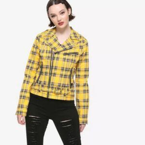 Royal Bones By Tripp Daang Goodman | Yellow Plaid Girls Jacket | Sz XL